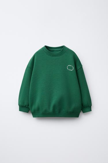 BASIC SWEATSHIRT MIT TEXT - Grün von Zara - Bild 0