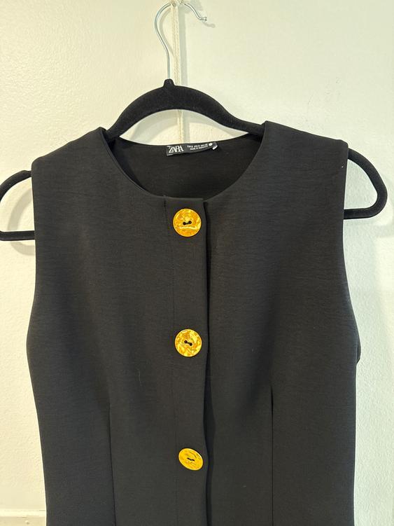 ZARA GOLD BUTTON DRESS SECOND HAND