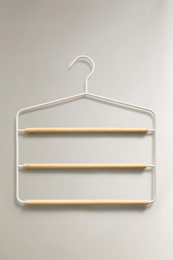 METAL AND WOOD TROUSER HANGER - White by Zara - Image 0