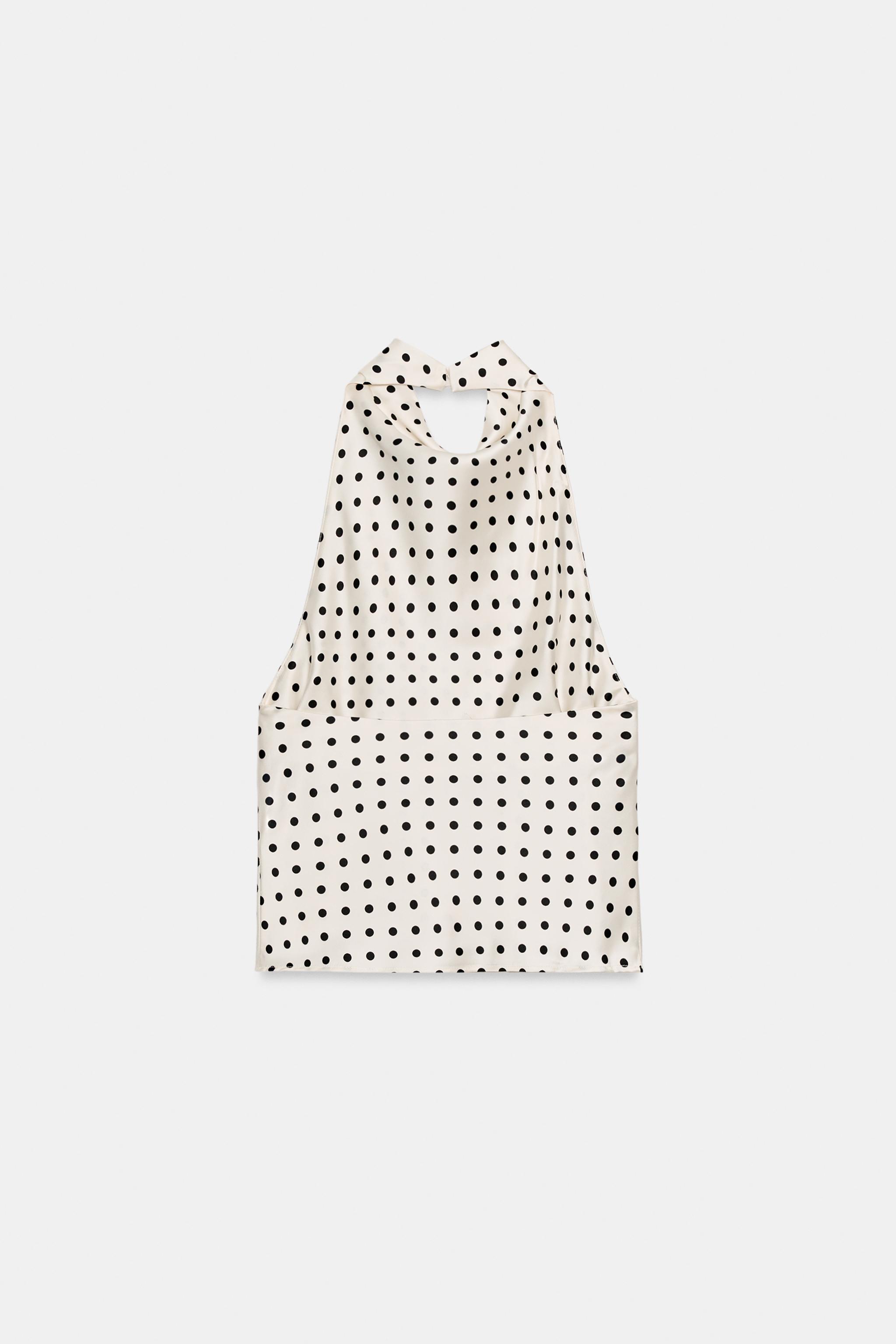 TOP HALTER SATINÉ À IMPRIMÉ ANIMALIER