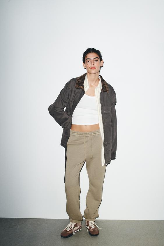 WASHED EFFECT FLEECE JOGGER PANTS