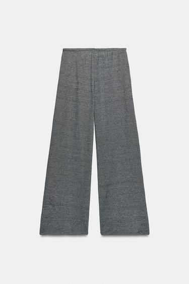 RUSTIC STRAIGHT-LEG TROUSERS - Grey marl by Zara - Image 7