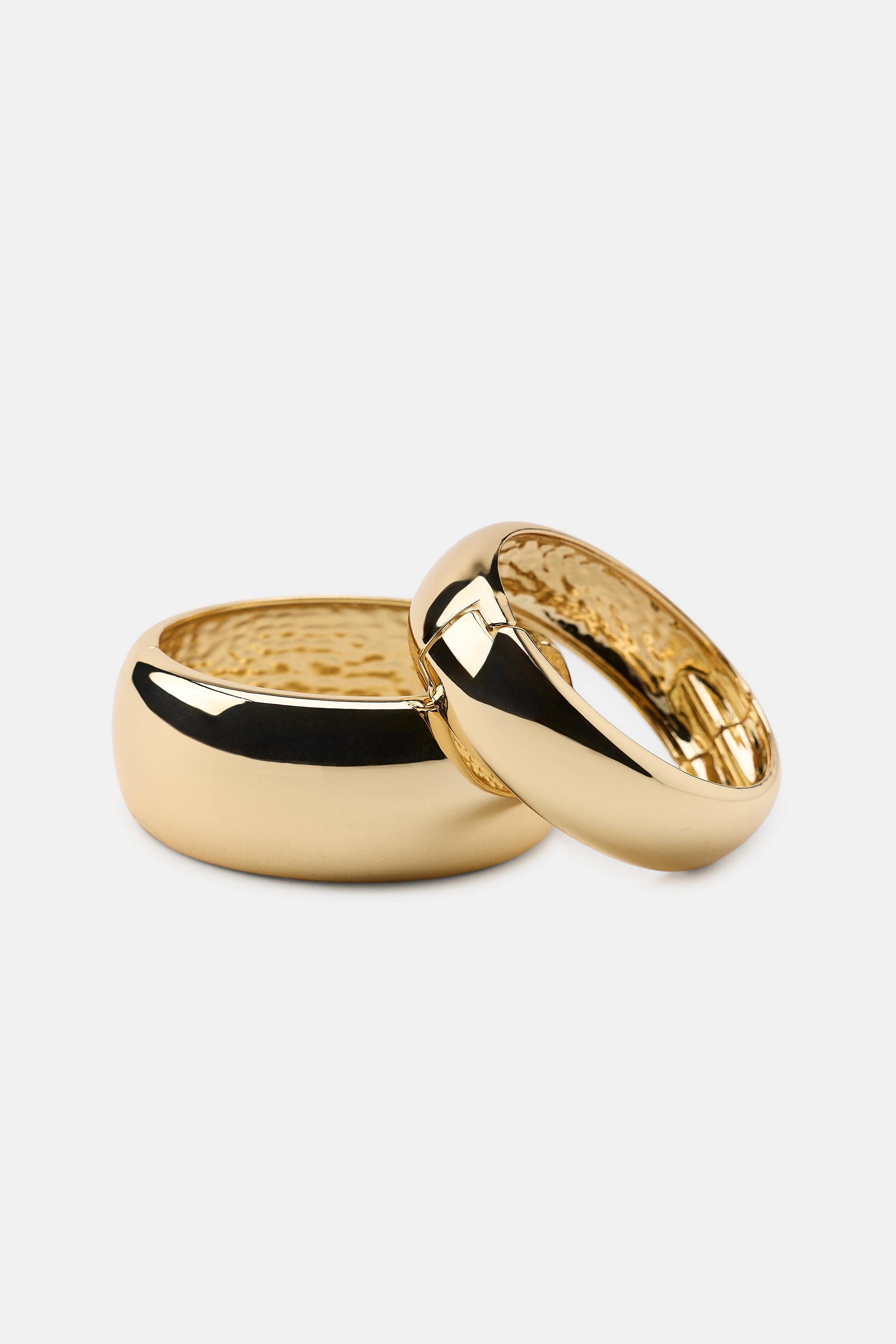 LOT DE 2 BRACELETS MÉTALLIQUES RIGIDES