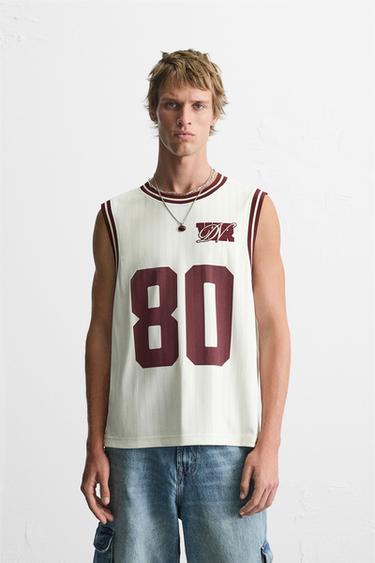CAMISETA TANK COMBINADO VARSITY - Crudo de Zara