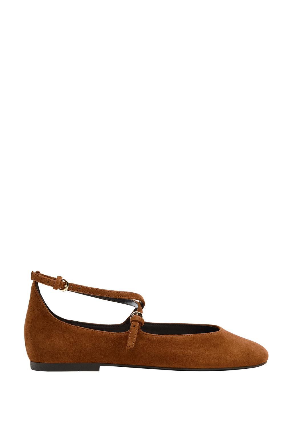 LEATHER STRAP BALLET FLATS - image 4