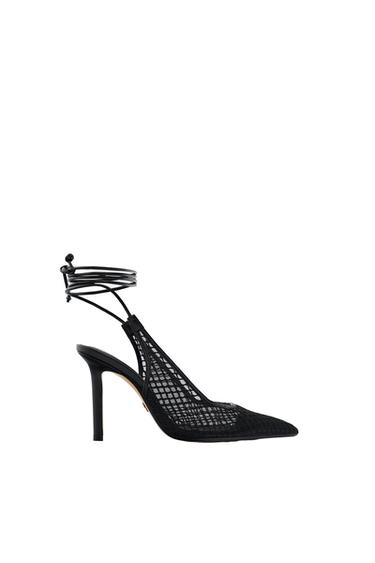 MESH HEELED LACE UP SHOES
