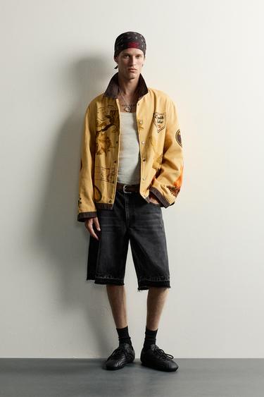 BERMUDA DENIM RELAXED FIT - Carbón de Zara