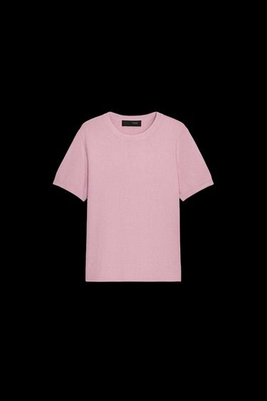 WEICHES KURZARM-STRICKTOP - Flieder von Zara