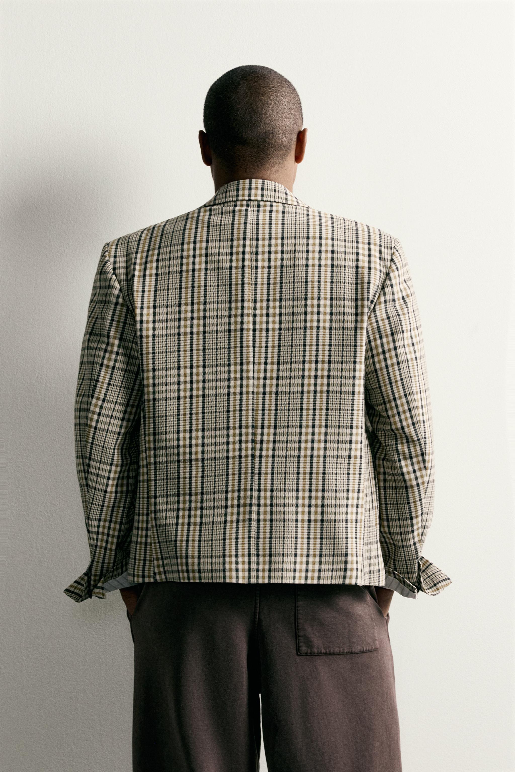 PLAID BOXY FIT BLAZER