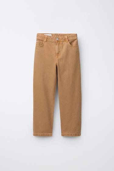 CANVAS STRAIGHT-LEG TROUSERS - Pumpkin by Zara
