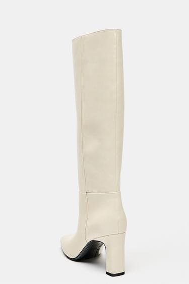BOTTES À TALONS LARGES - blanc de Zara - Image 7