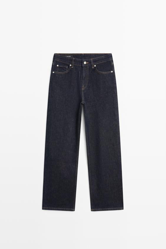 Zara High-waist cropped straight-leg jeans - Blue - Image 0