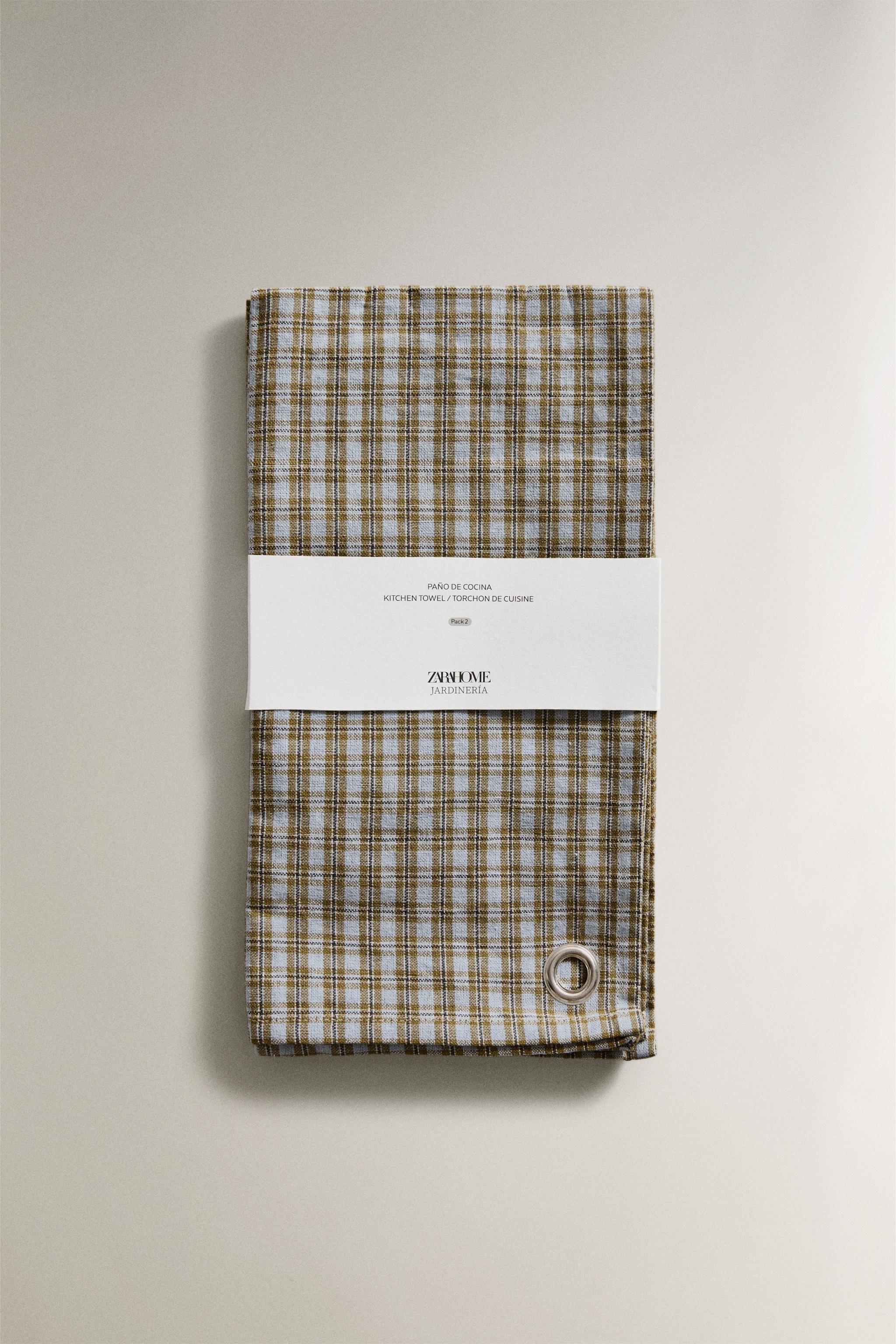 PACK OF CHECKED COTTON KITCHEN TOWELS (PACK OF 2)