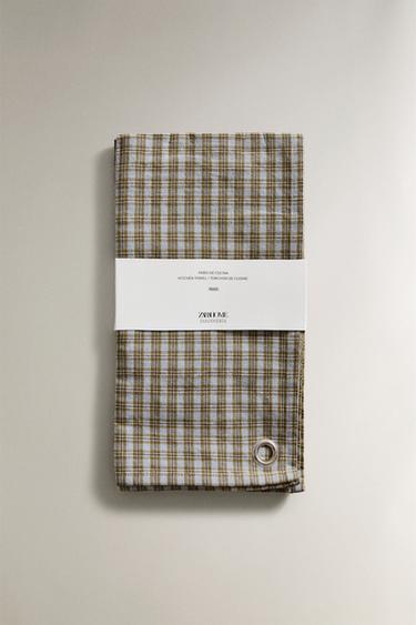 PACK OF CHECK COTTON TEA TOWELS (PACK OF 2) - Blue by Zara - Image 3