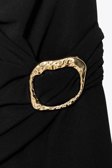 TOP DRAPÉ BOUCLE - Noir de Zara - Image 6