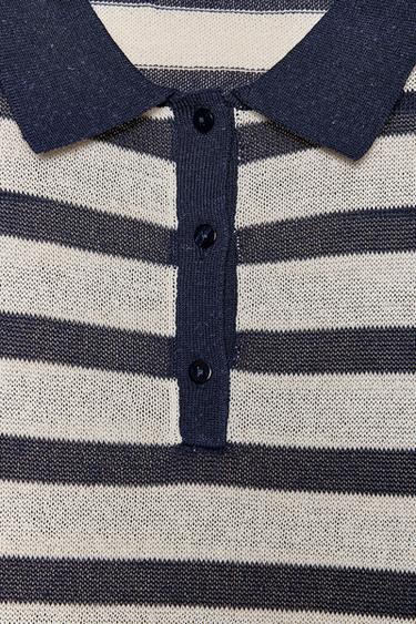 STRIPED KNIT POLO SHIRT - striped by Zara - Image 7