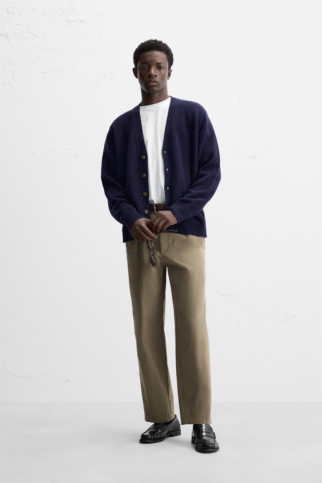 WOOL BLEND CARDIGAN - Blue by Zara