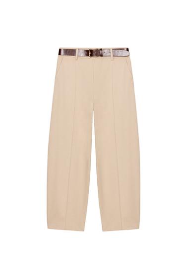 BALLOON TROUSERS WITH BELT - Sand by Zara