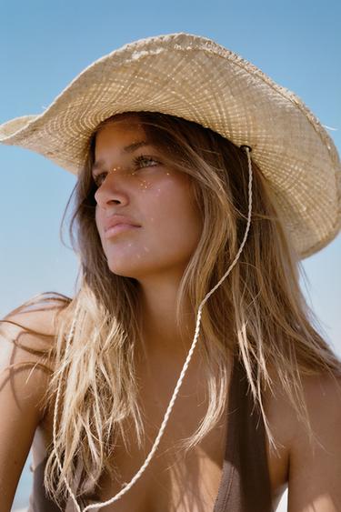 CHAPEAU TRESSÉ COWBOY - Beige clair de Zara - Image 1