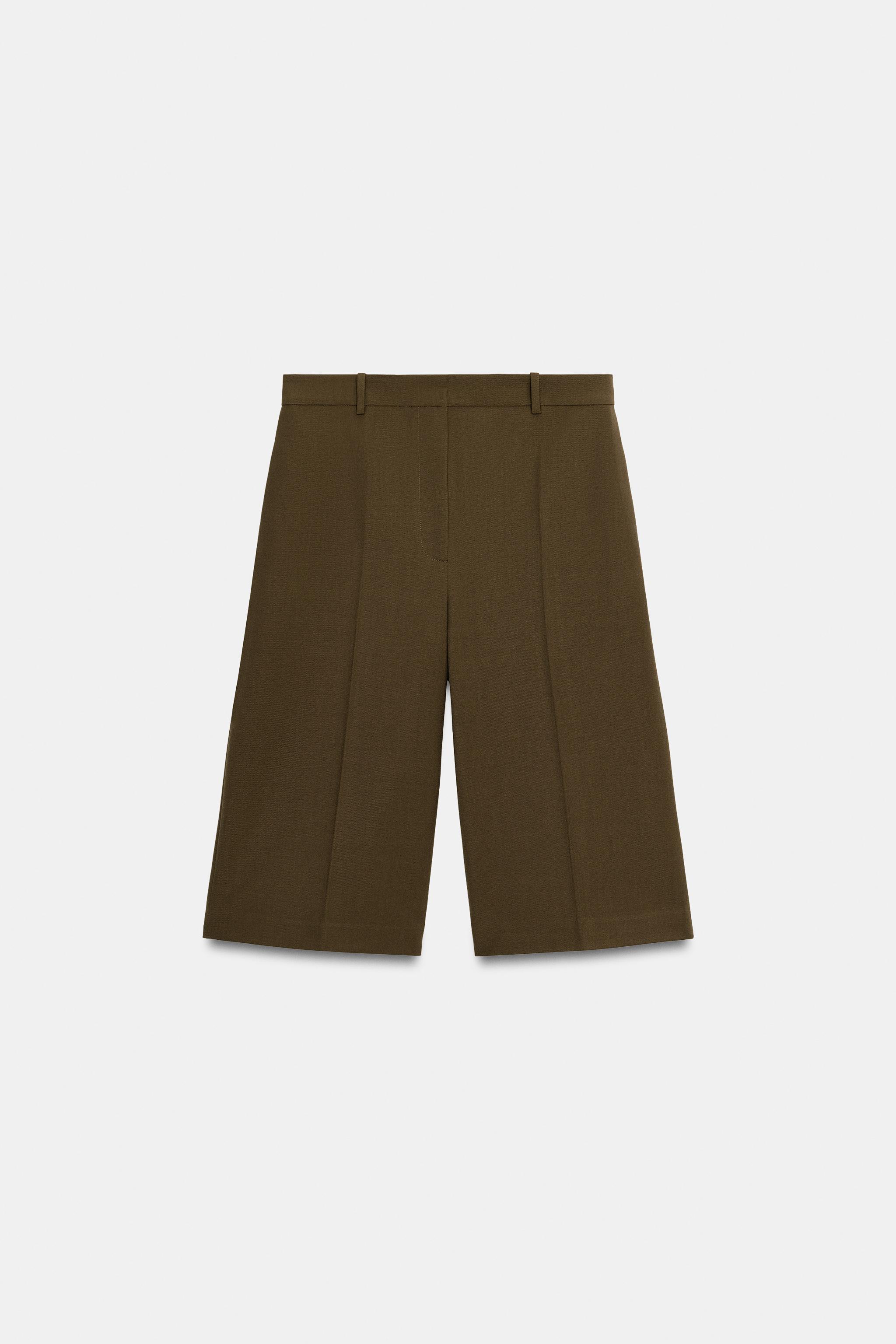 Zara ZW COLLECTION YÜNLÜ BERMUDA görsel 4