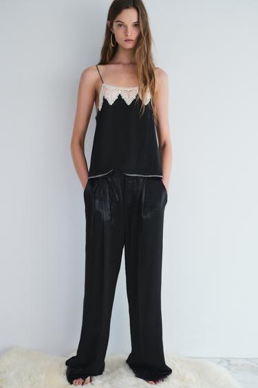 ТОП В БЕЛЬЕВОМ СТИЛЕ С КРУЖЕВОМ — ZW COLLECTION — ЧЕРНЫЙ от Zara — изображение 0