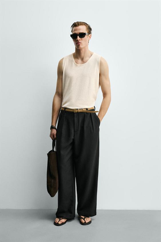 LINEN - COTTON KNIT TANK TOP from Zara - $49.90
