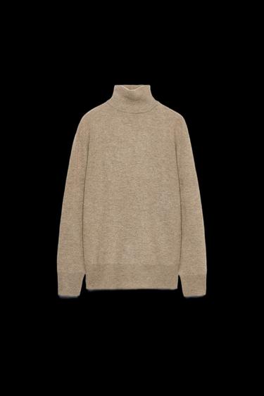 100% EXTRA SOFT WOOL SWEATER - Brown / Taupe by Zara - Image 0