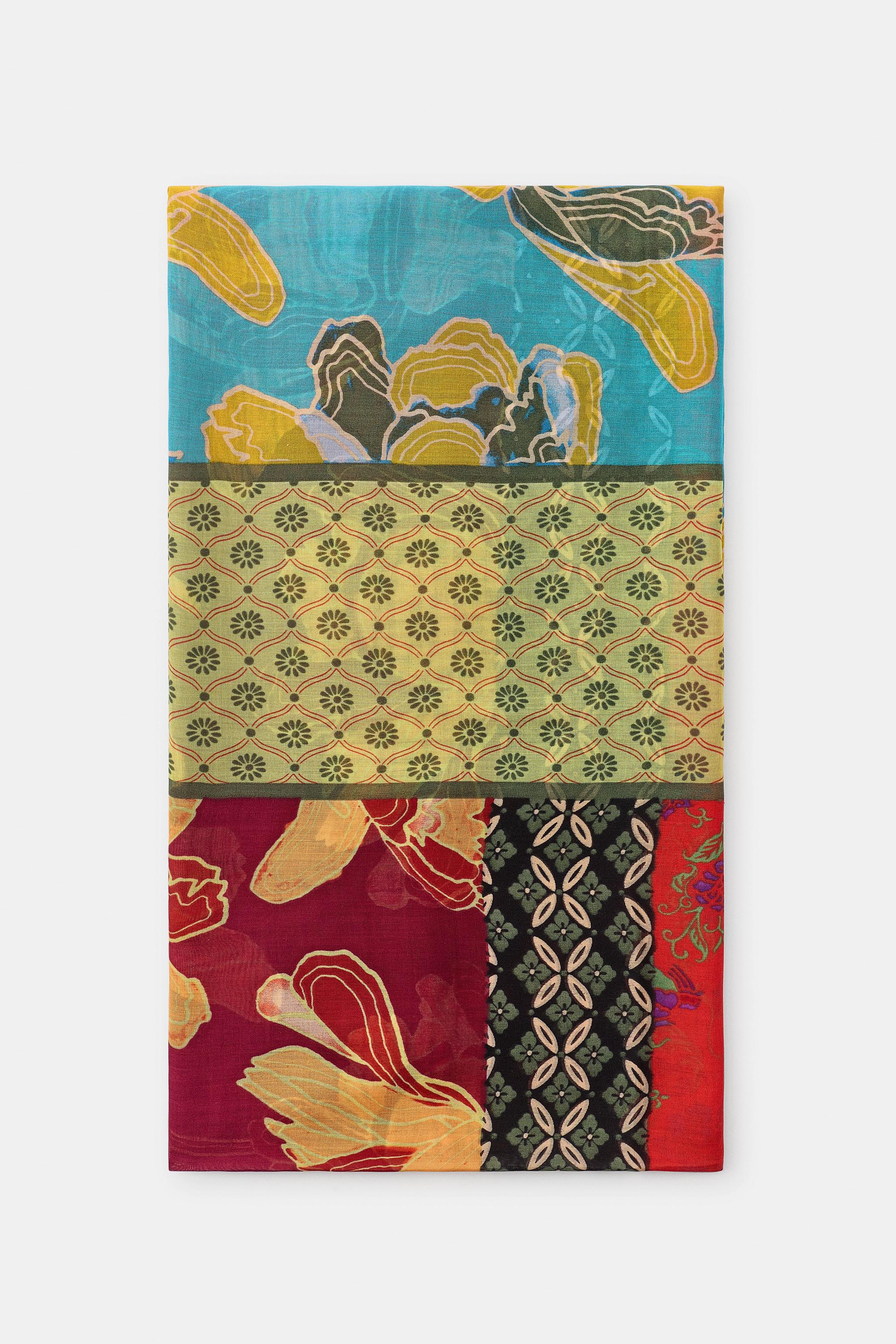 MODAL SILK PRINTED SCARF — Multicolored