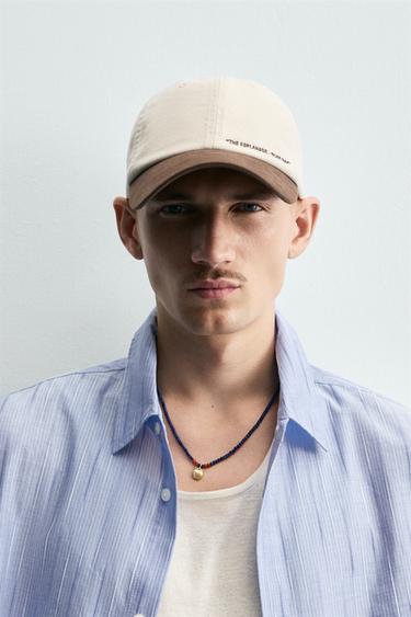 GORRA BORDADO COMBINADO - Marrón / Crudo de Zara - Imagen 0