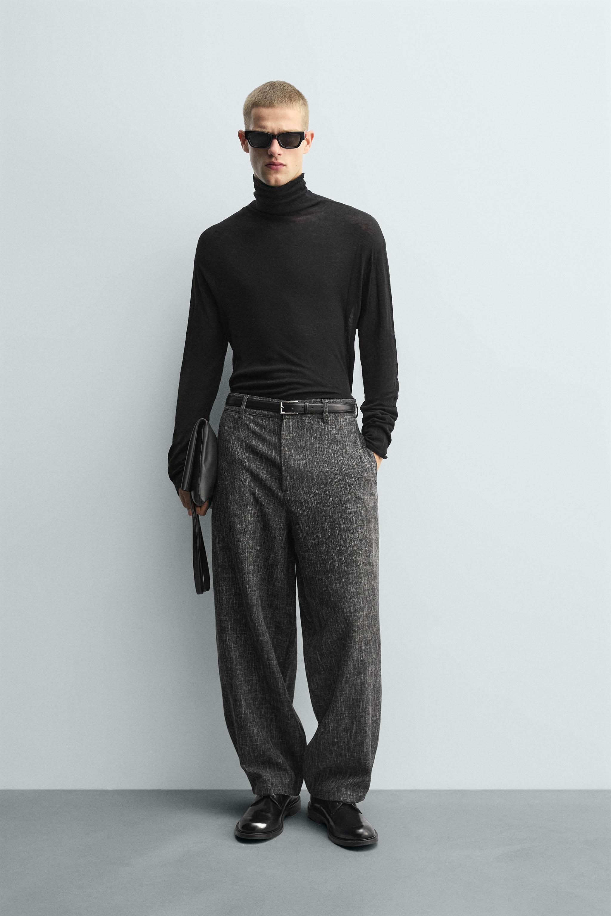 バルーンフィットテクスチャーパンツ - ブラック | ZARA Japan バルーンフィットテクスチャーパンツ - ブラック | ZARA Japan