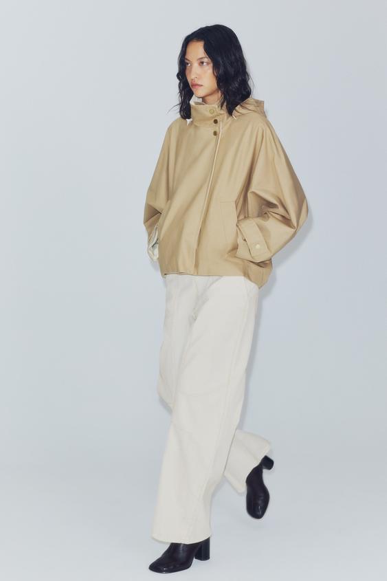 Zara ZW COLLECTION WATER REPELLENT DOUBLE-BREASTED JACKET - Light camel - Image 0