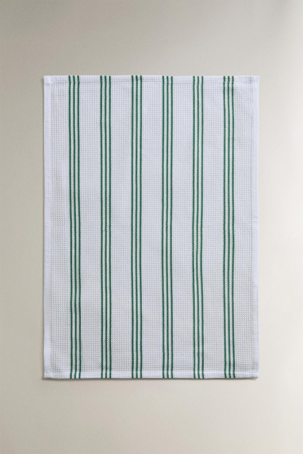 STRIPED KITCHEN TOWEL SET (PACK OF 2) — Green
