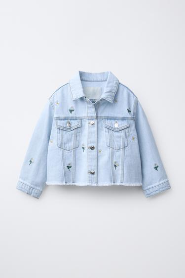 EMBROIDERED DAISY DENIM JACKET - Blue by Zara
