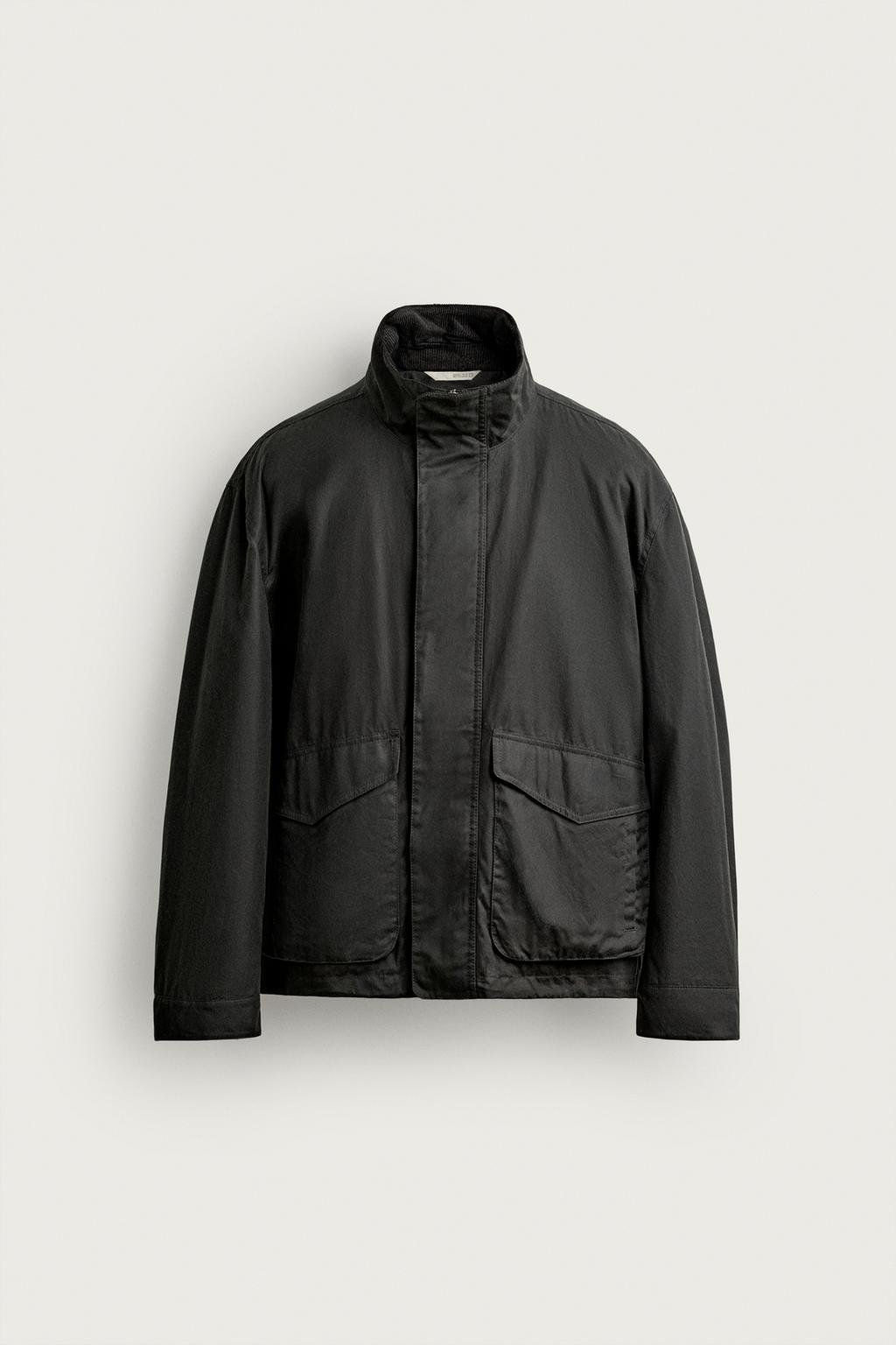 REGULAR FIT WAXED-EFFECT JACKET