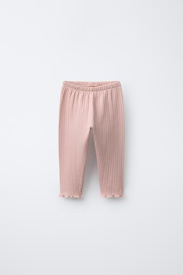 POINTELLE COTTON LEGGINGS - Pink by Zara