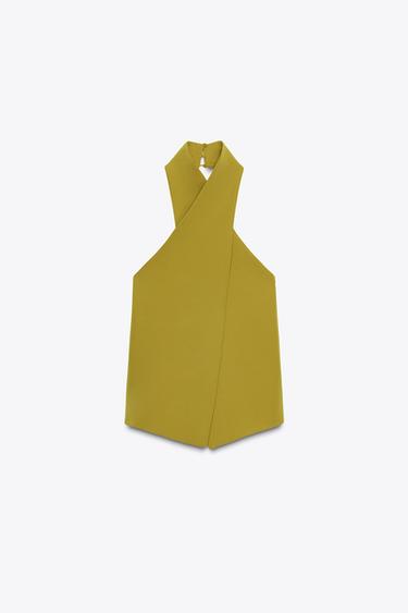 CREPE CROSSOVER TOP - Oil by Zara