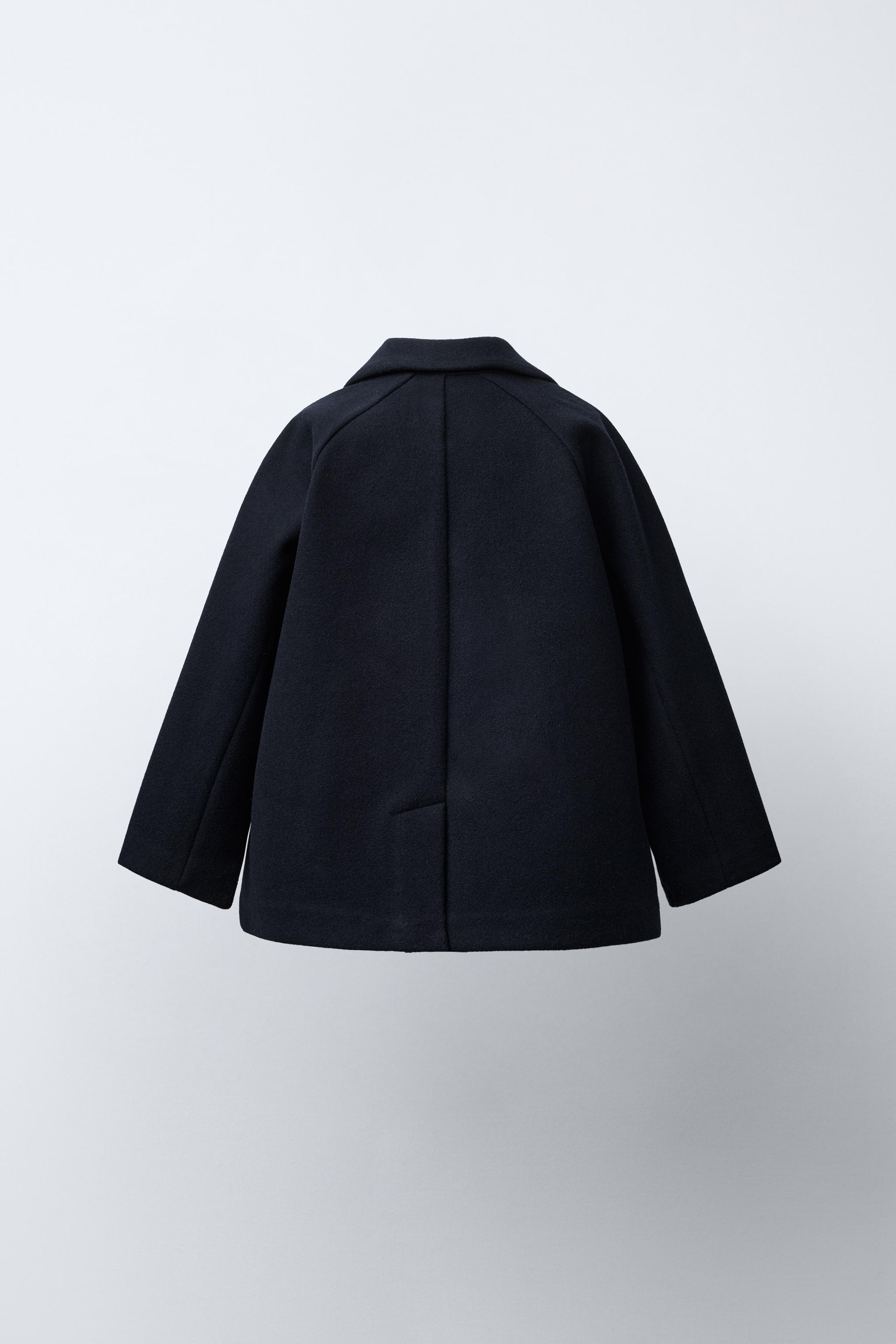 ZARA アウター　ミドル丈　ネイビー　ブークレコート　新品　美品 セミロング丈ブークレコート - ネイビーブルー | ZARA Japan / 日本