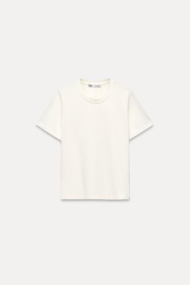 Zara ROUND NECK T-SHIRT - White