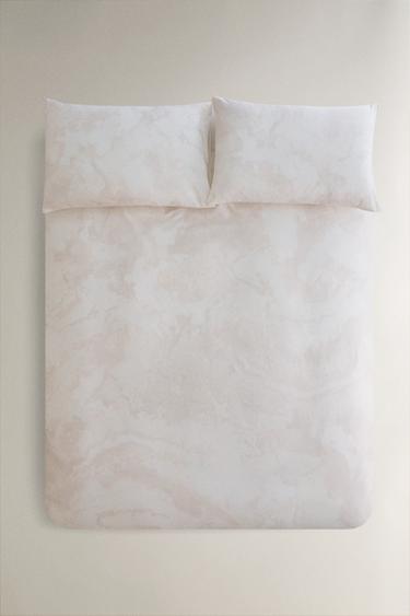 MARBLE PRINT DUVET COVER - Oyster-white by Zara