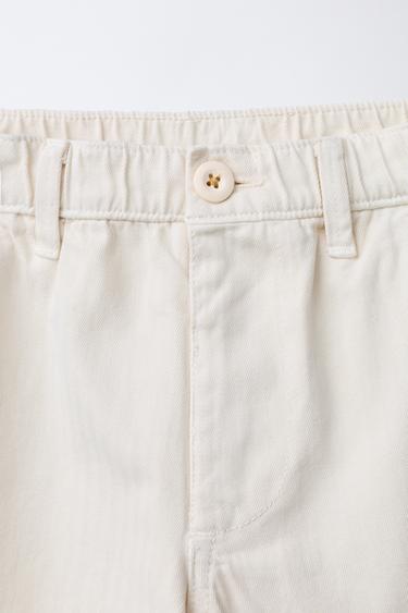 PANTALON CARGO À CHEVRON - Écru de Zara - Image 2