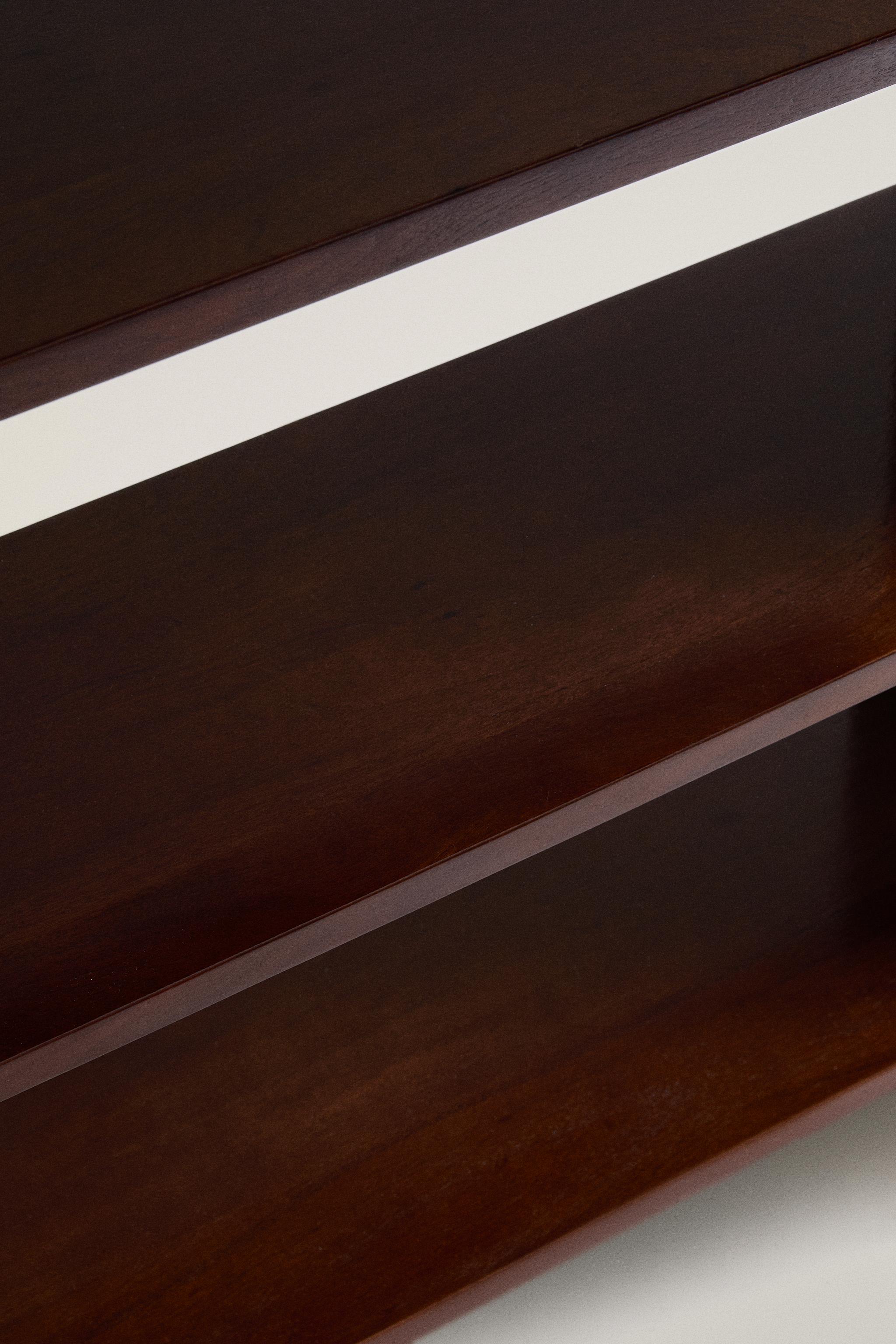 WOOD AND STEEL SHELVING UNIT