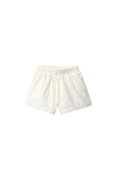 BERMUDA BORDADO SHIFFLY - Crudo de Zara
