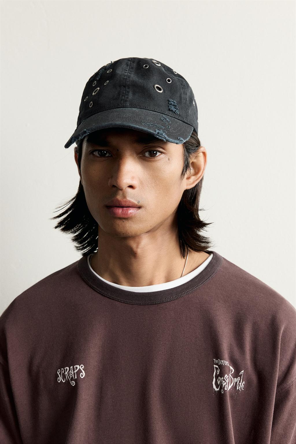 WASHED METAL EYELET CAP