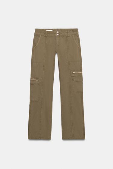 PANTALON CARGO MULTIPOCHES - Vert de Zara - Image 6