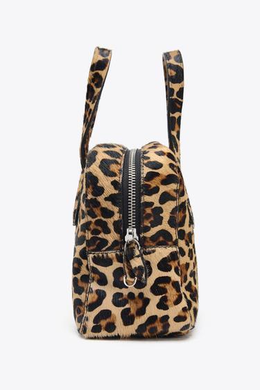 MINI BOWLING BAG WITH ANIMAL PRINT LEATHER AND SHEEPSKIN - Leopard by Zara - Image 2