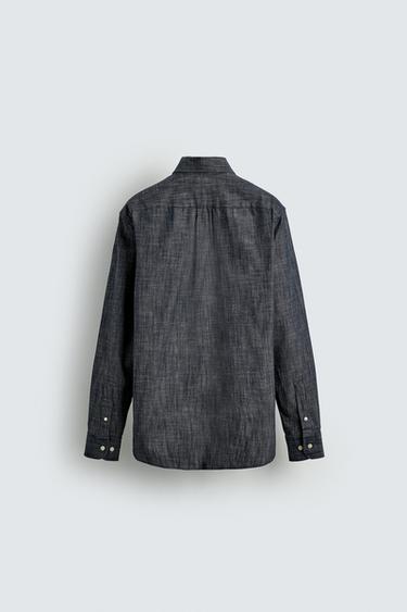 REGULAR FIT BUTTON-DOWN SHIRT - Dark indigo by Zara - Image 7