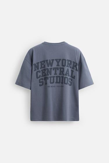 FADED T-SHIRT WITH SLOGANS - Purple by Zara - Image 7