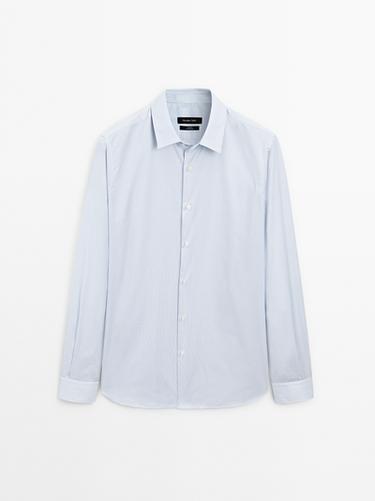 Zara Slim fit striped shirt - Sky blue