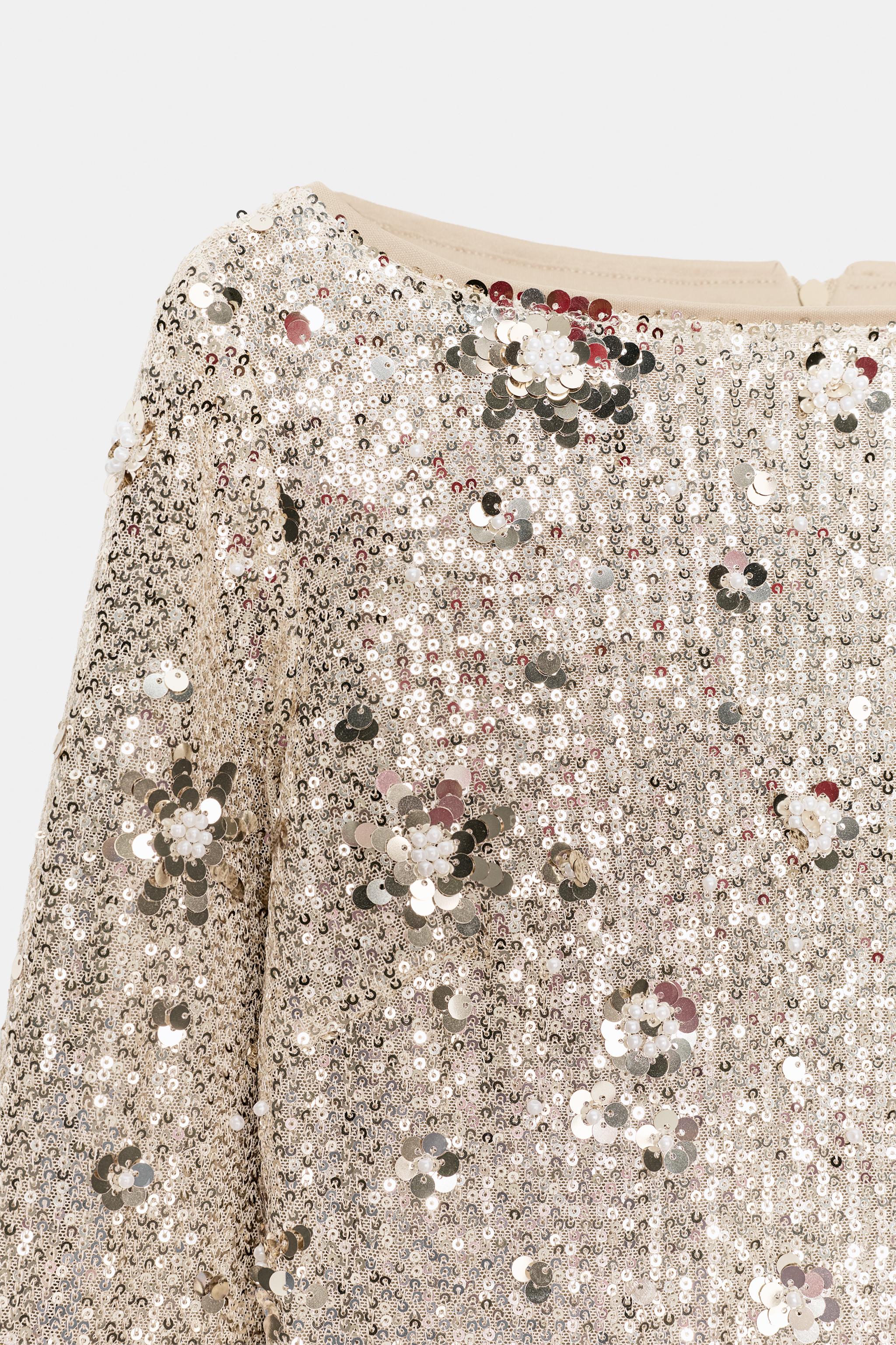 SEQUINNED MIDI DRESS - Golden | ZARA Turkey