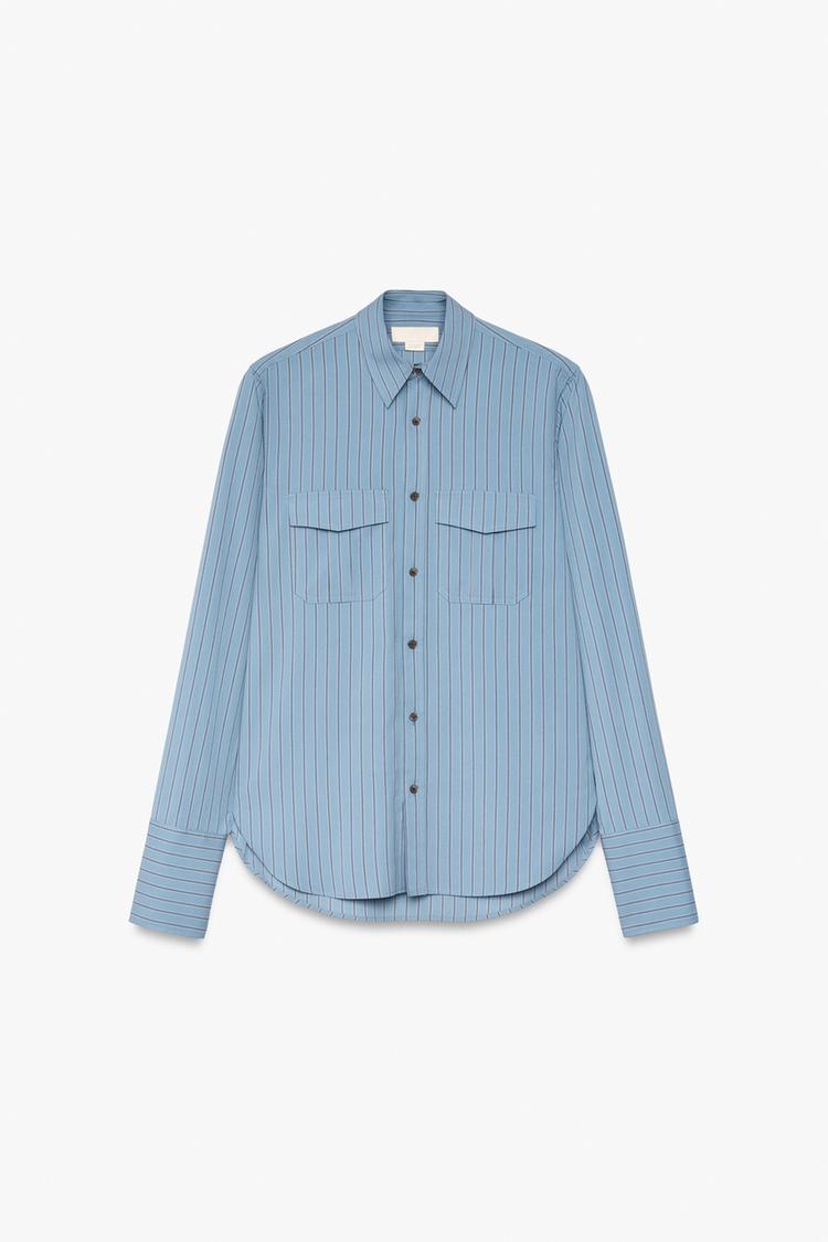 Camisa relaxed fit rayas bolsillos